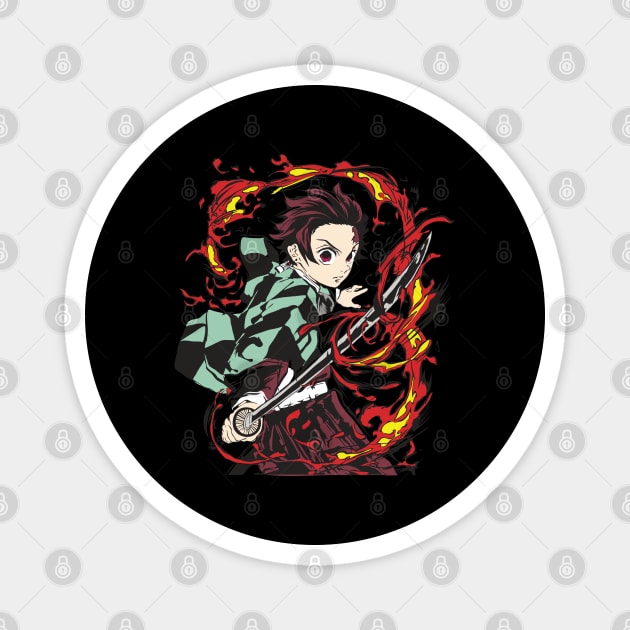 Kimetsu no Yaiba - Tanjiro Hinokami Kagura Magnet by Otaku Vibes